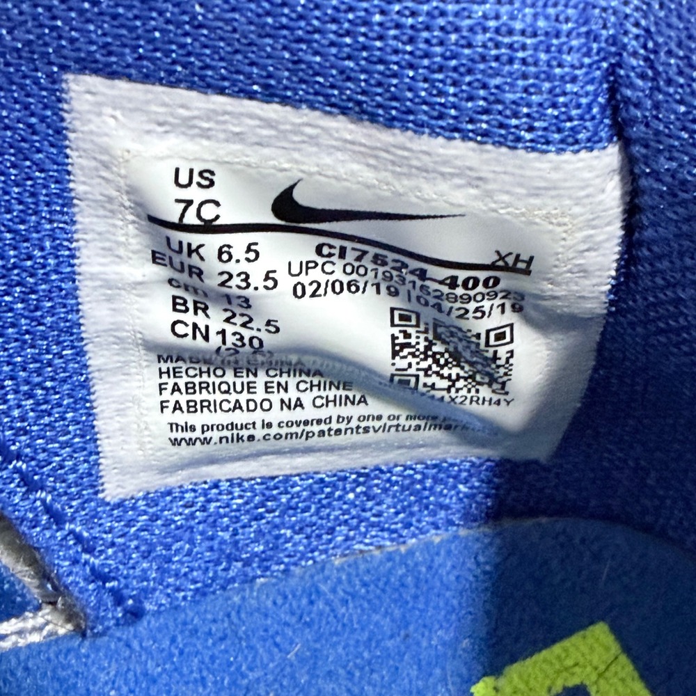Nike LeBron Soldier 13 Flyease Toddler 7C Blue Volt Basketball Shoes - Picture 7 of 8